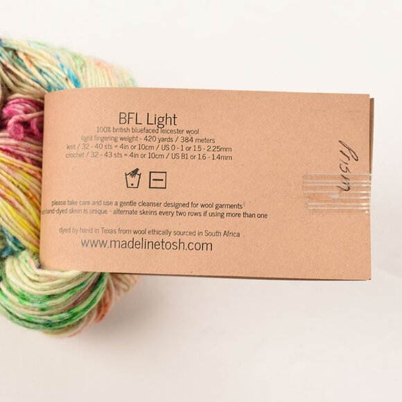MadelineTosh BFL Light FIngering Yarn 100% Leicester Wool 420 Yards Color Prism - Picture 3 of 3
